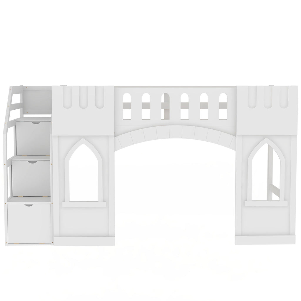 Loft Bed With Storage Staircase And Windows
