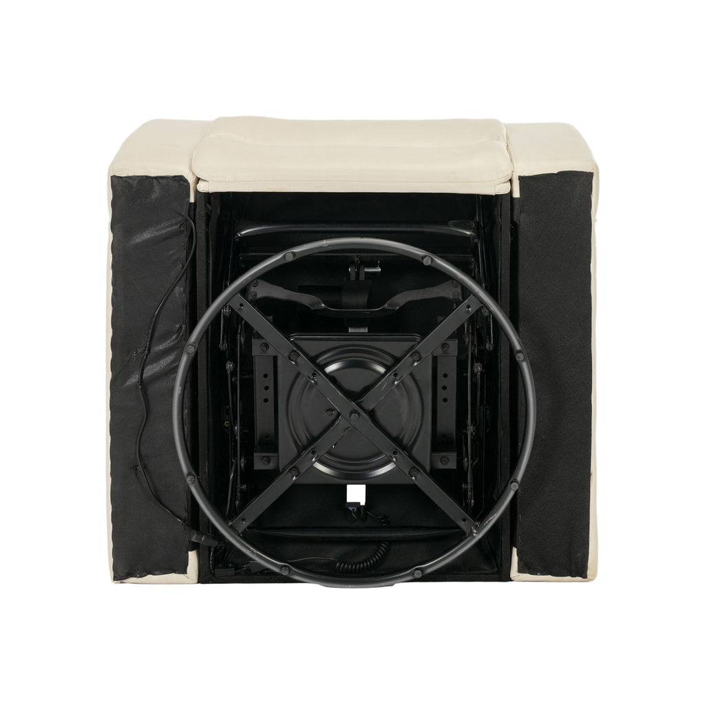 270 Degree Swivel Power Recliner With Tray Table, Phone Holder, Cup Holder, USB Port