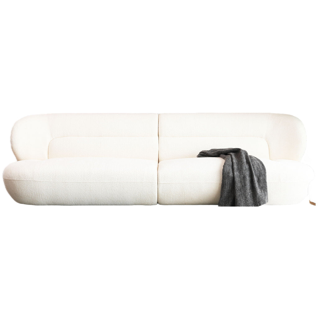 Modern Fashion Yp40116W Circular Curve Design Sofa, 4 Seater For Office & Bedroom - White