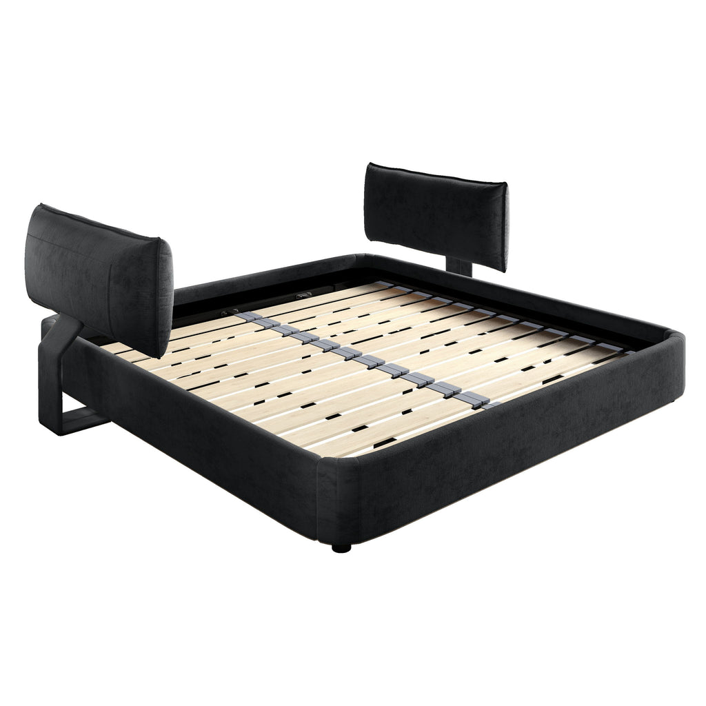 Cloud Bed Frame With Oversized Padded Movable Headboard