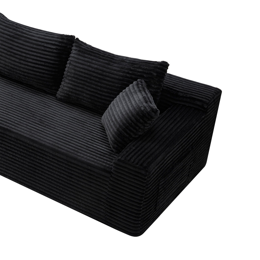 Cloud Modular Sectional Sofa Couch With L-Shape Chaise, Upholstered Couches For Living Room - Black