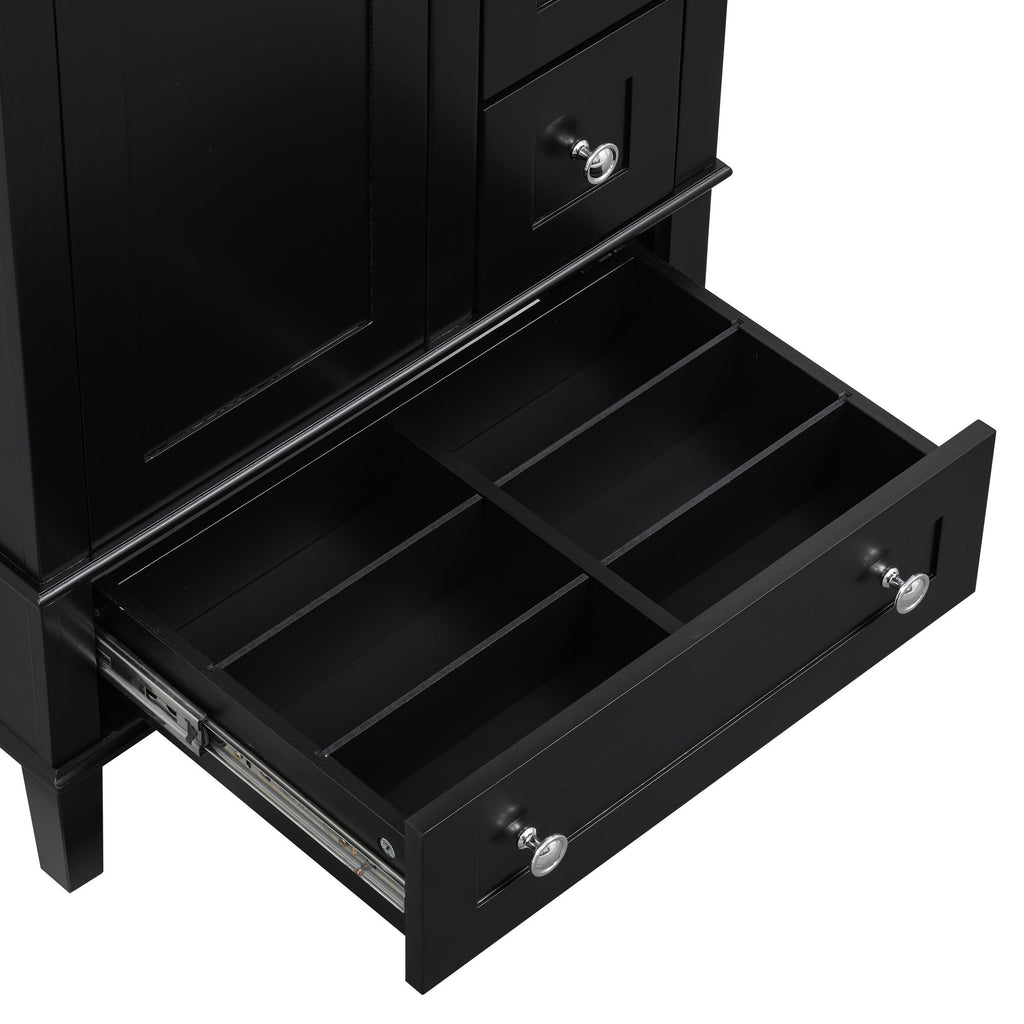 Bathroom Vanity With Integrated Basin, Soft Close Drawers, Door Mounted Double Layer Shelf