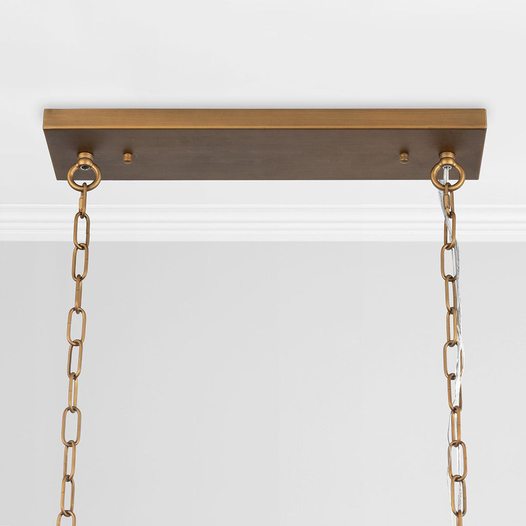 Tressia - Glass Round Chandelier - Brass