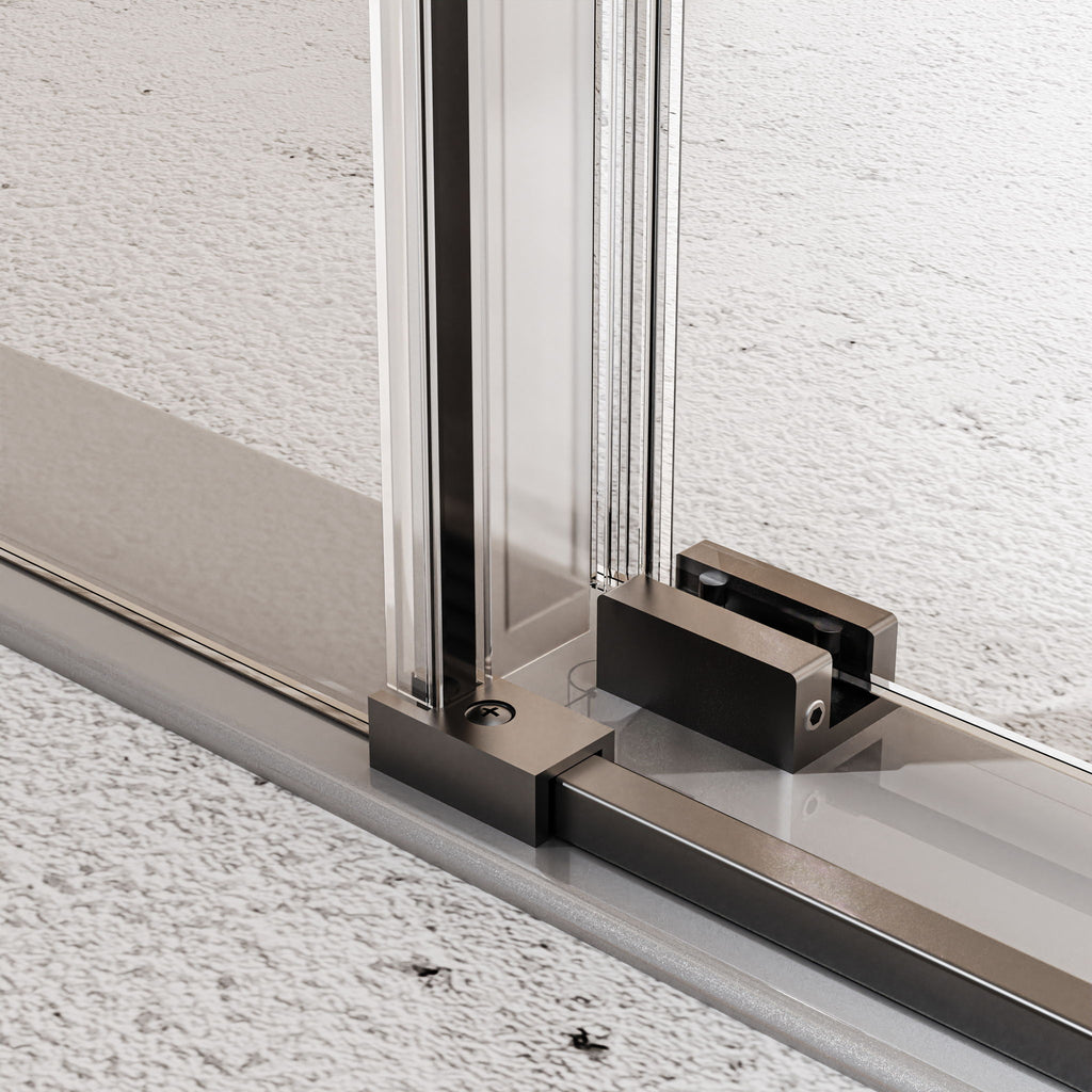 Frameless, Single Sliding Soft Close Shower Doors, 5/16" Sgcc Tempered Glass