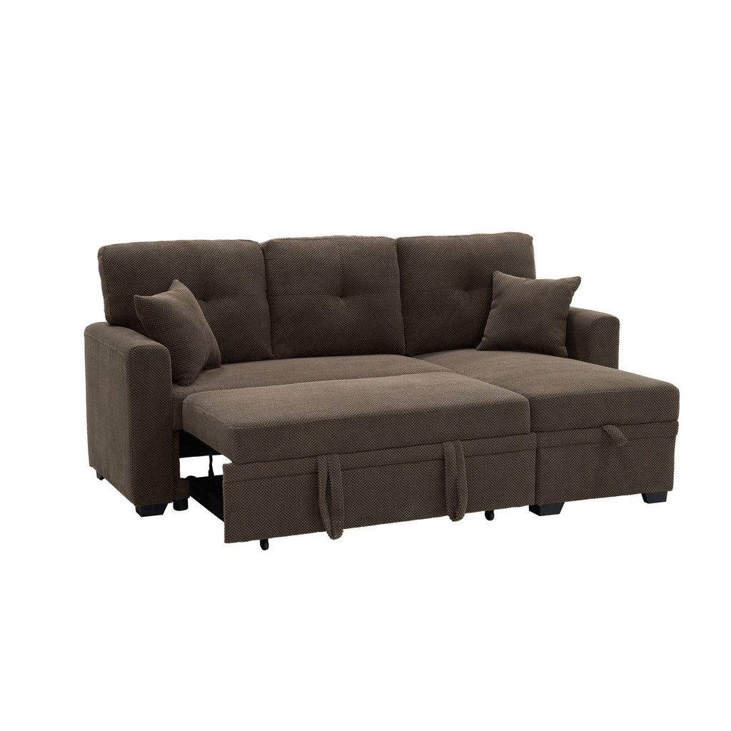 Sleeper Sectional With Pull Out Bed, Reversible Chaise