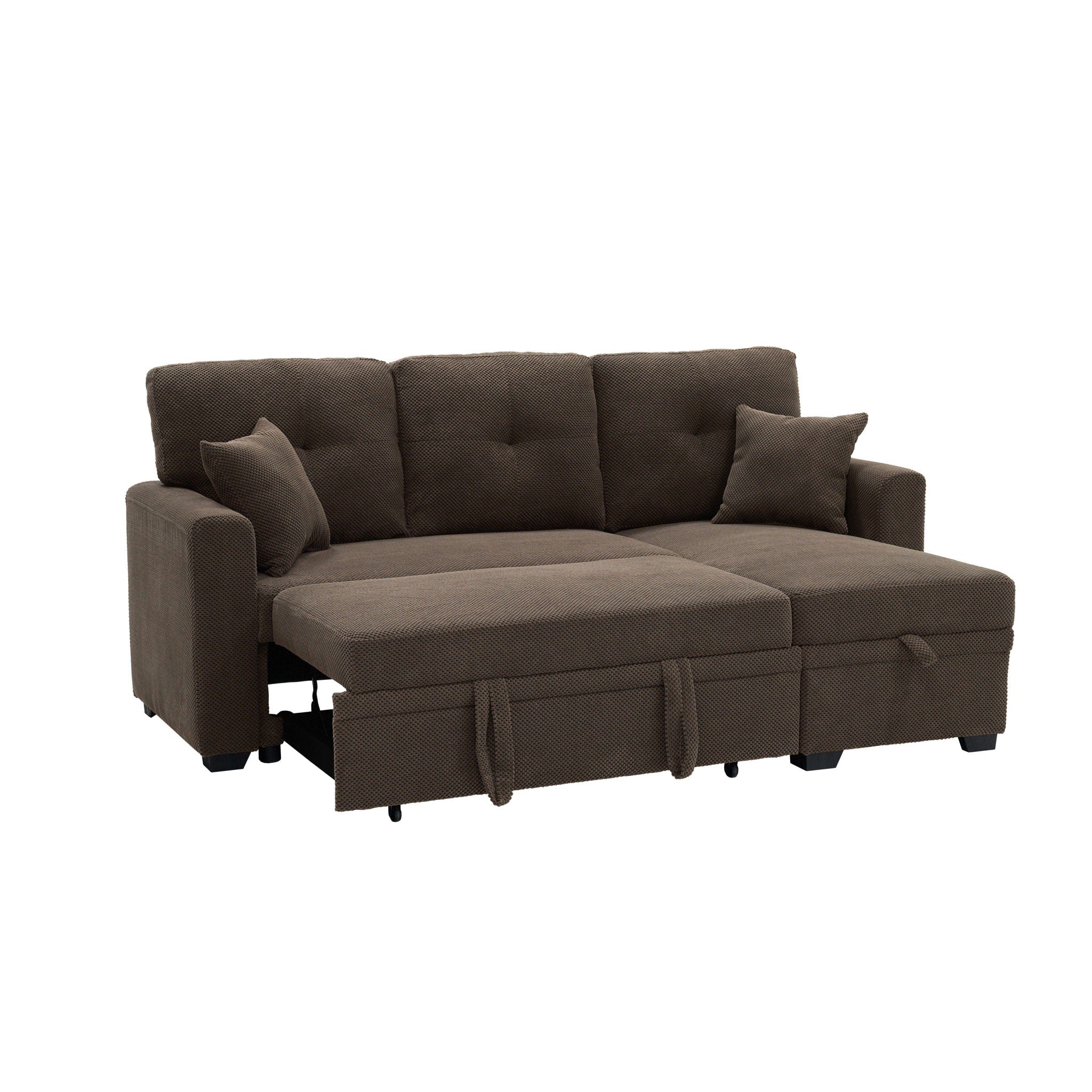 Sleeper Sectional With Pull Out Bed, Reversible Chaise