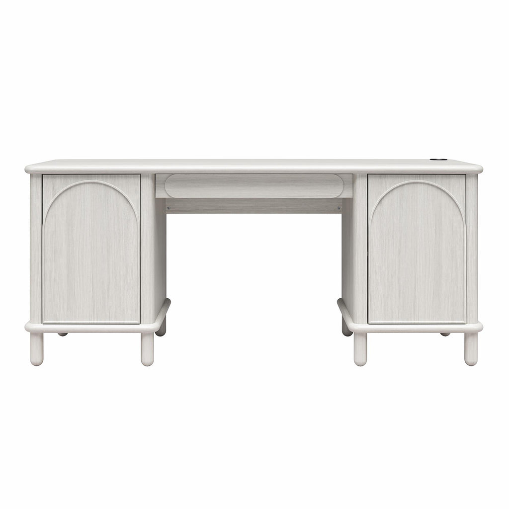 Selena - Double Pedestal Desk - Rustic White