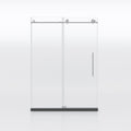 Frameless Shower Door, Clear Tempered Glass - Brushed Nickel