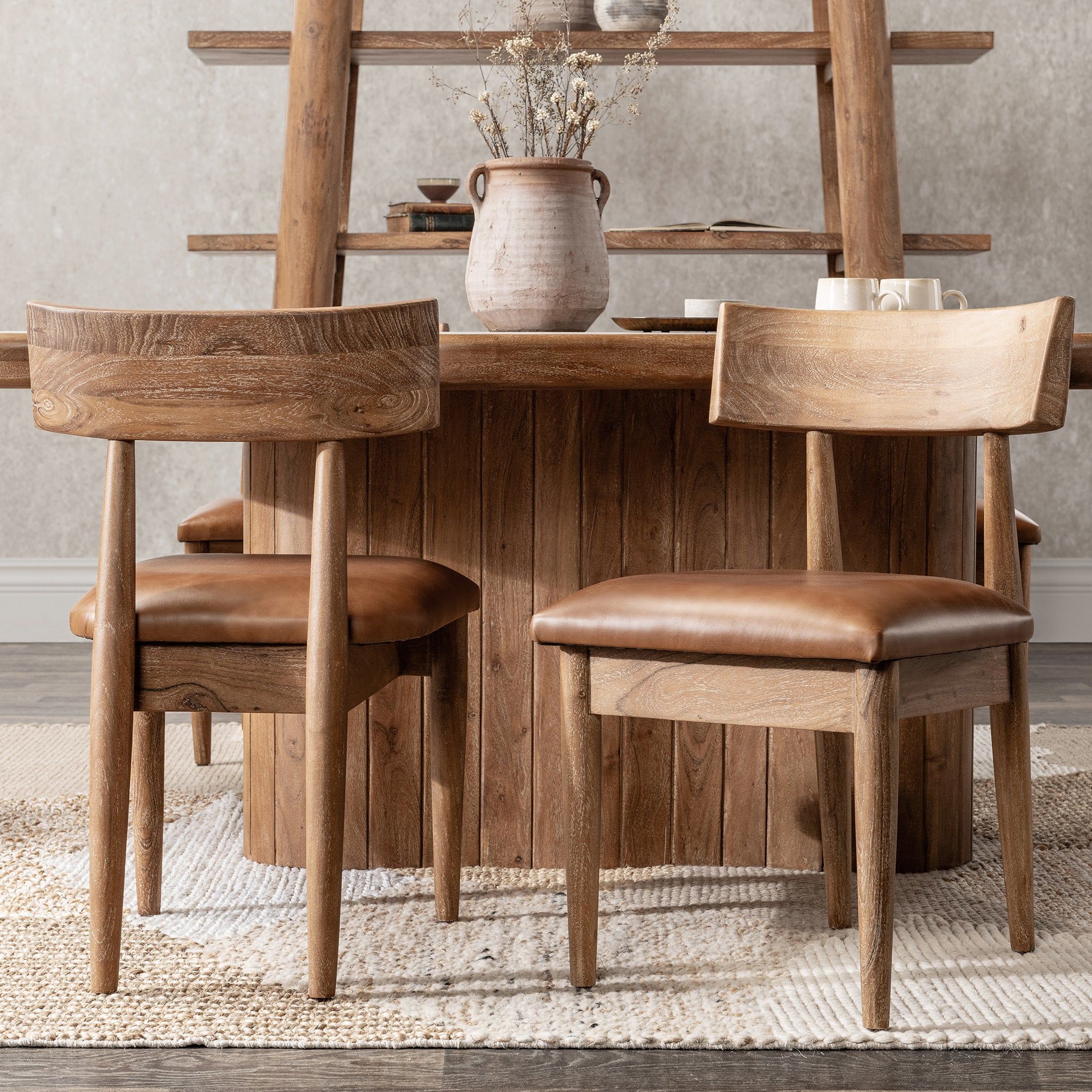 Alvaro - Leather Dining Chair (Set of 2) - Golden Wheat