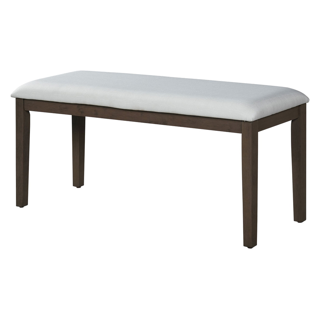 Farmhouse Dining Set With 4 Upholstered Chairs & 1 Bench