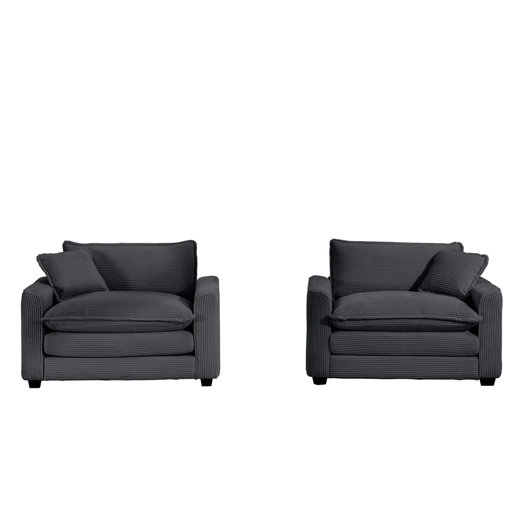 Modern Classic Fabric Single Chair Deep Seat Sofa With Pillow
