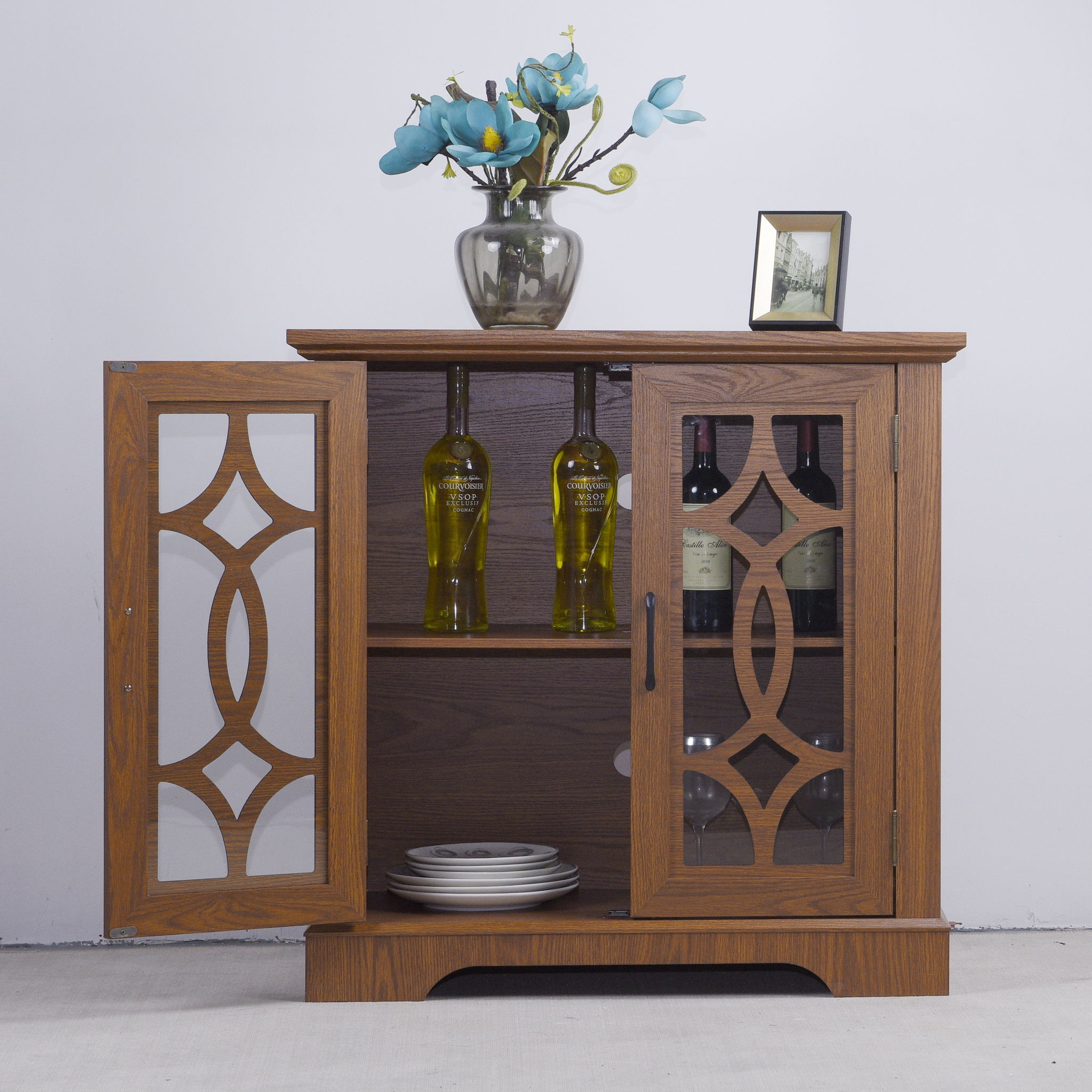 Spacious Sideboard With Adjustable Shelf Storage - Dark Oak