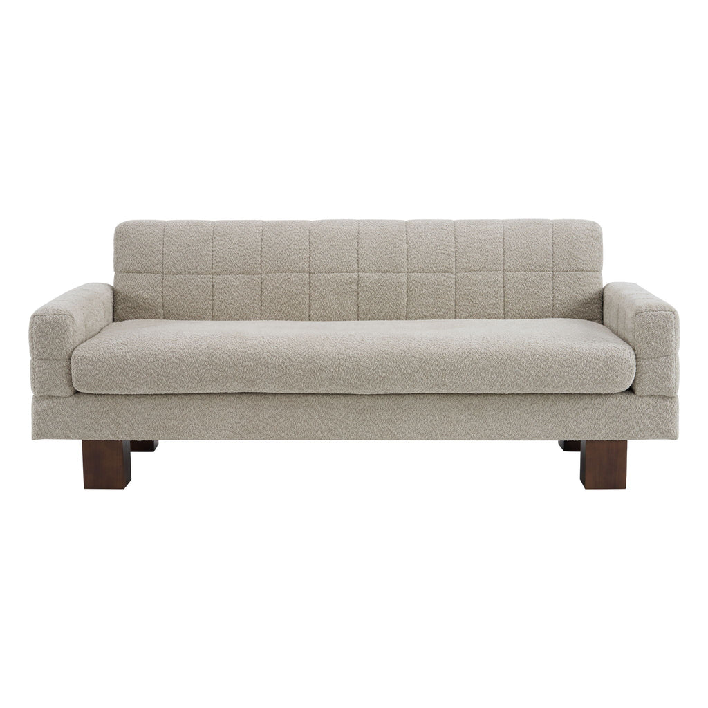 Modern Loveseat Sofa, 2 Seater With Square Arms For Living Room