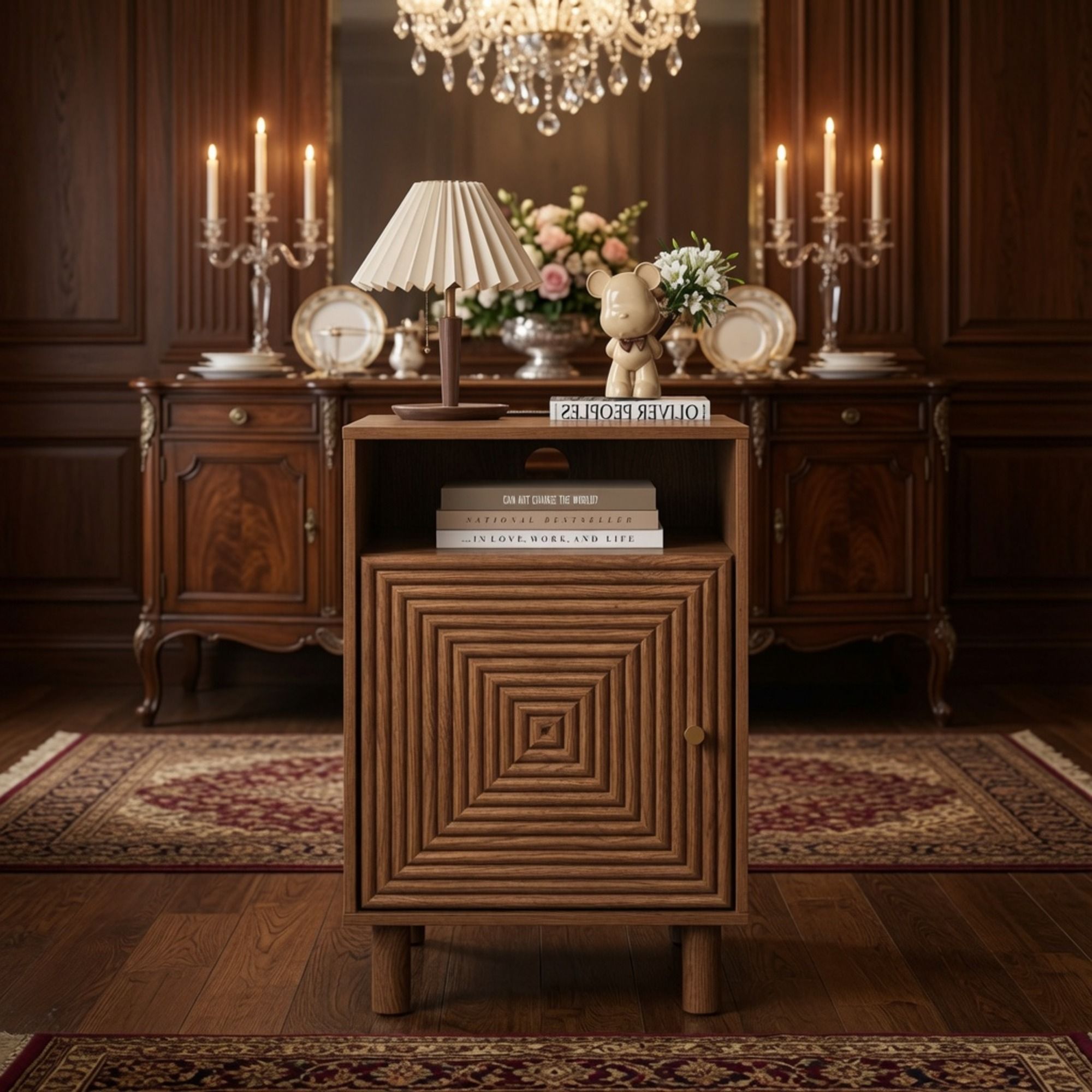 Nightstand With Charging Station & Storage
