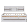 Captain Bed With Built In Bookshelves, 3 Storage Drawers, And Trundle