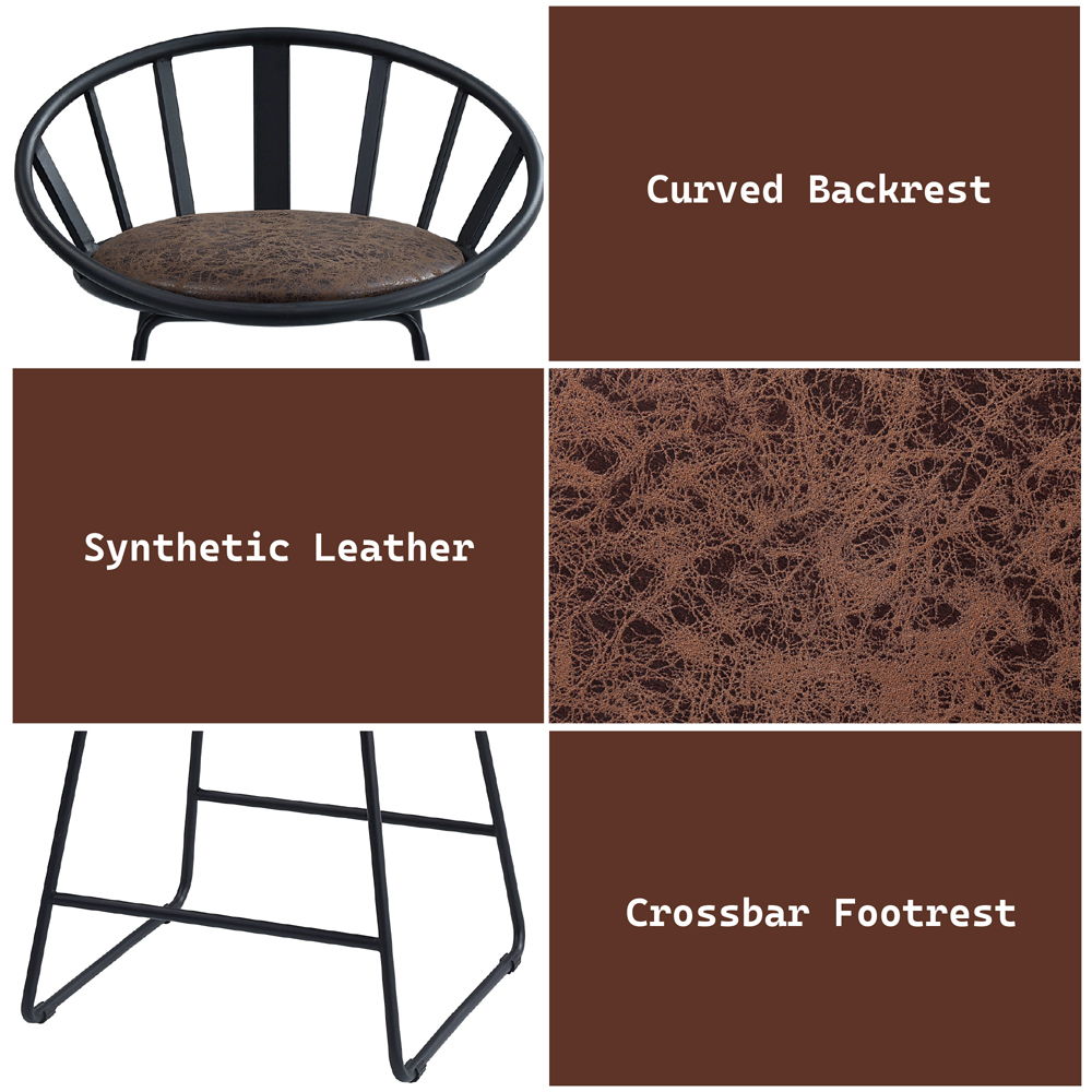 Zudora - Counter Height Chair (Set of 2) - Synthetic Leather & Black