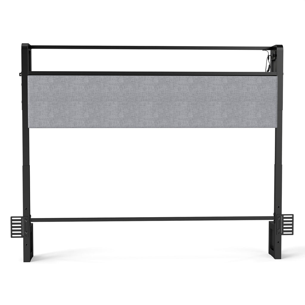Adjustable Height Reversible Headboard With Storage Shelf, LED Lights & USB Charging Station