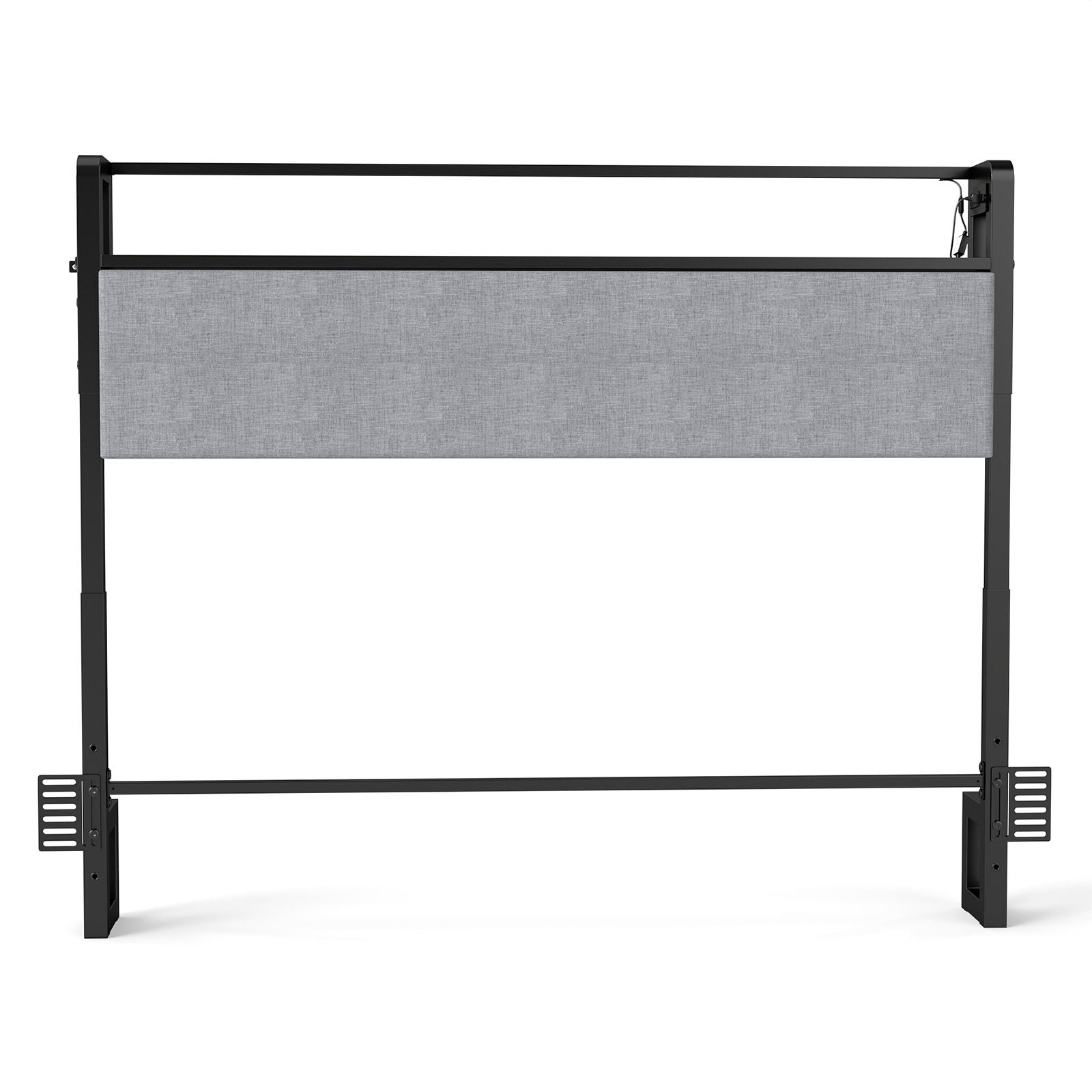 Adjustable Height Reversible Headboard With Storage Shelf, LED Lights & USB Charging Station