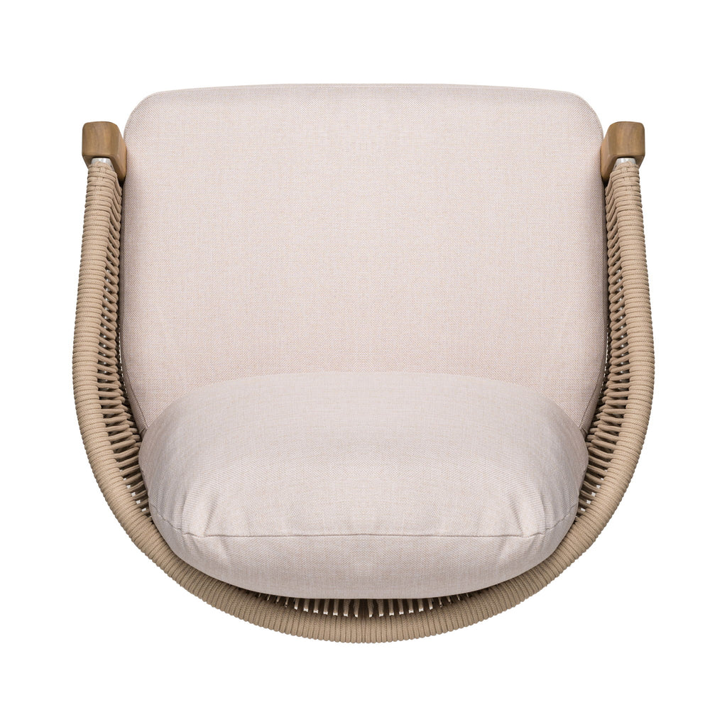 Grotta - Outdoor Dining Arm Chair (Set of 2) - Teak / Beige