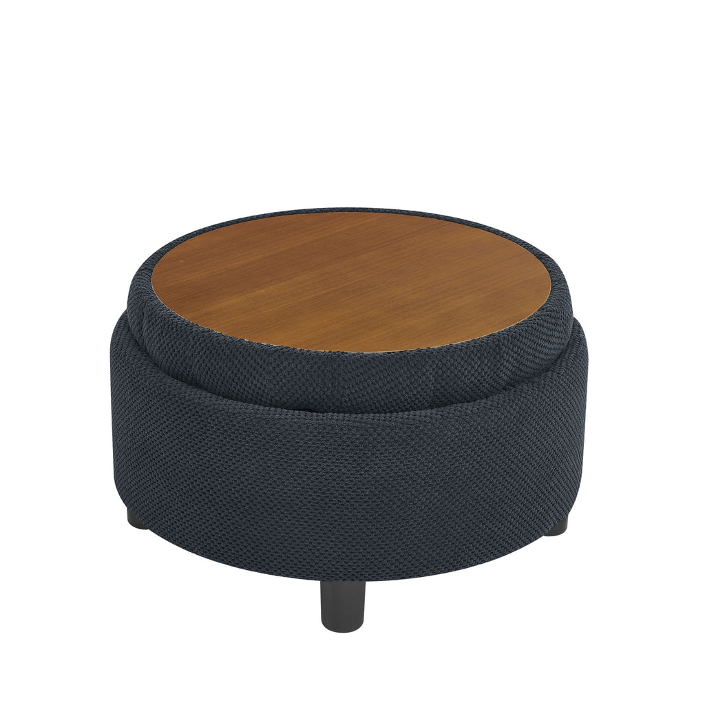 Storage Round Footstool Table Ottoman