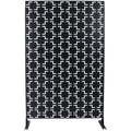 Outdoor / Indoor Privacy Screen Metal Privacy Screen, Freestanding Decorative Privacy Screen For Deck Balcony Patio - Black