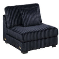 Armless Chair With Pillow, Living Room Furniture, Soft Upholstered - Black