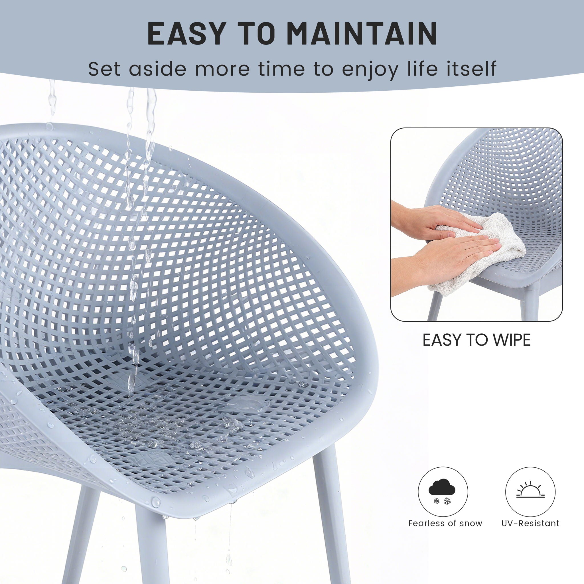 2 Pack Lounge Chair Set & Folding Square Table