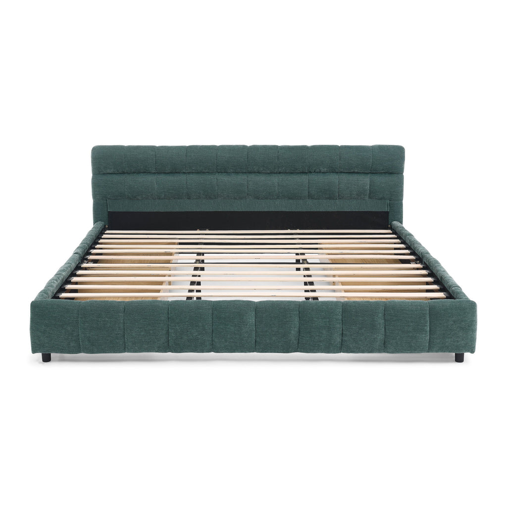 Modern Platform Bed Frame With Thick Fabric