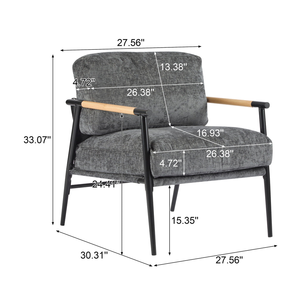 Modern Accent Chair With Cushions, Cozy Seating