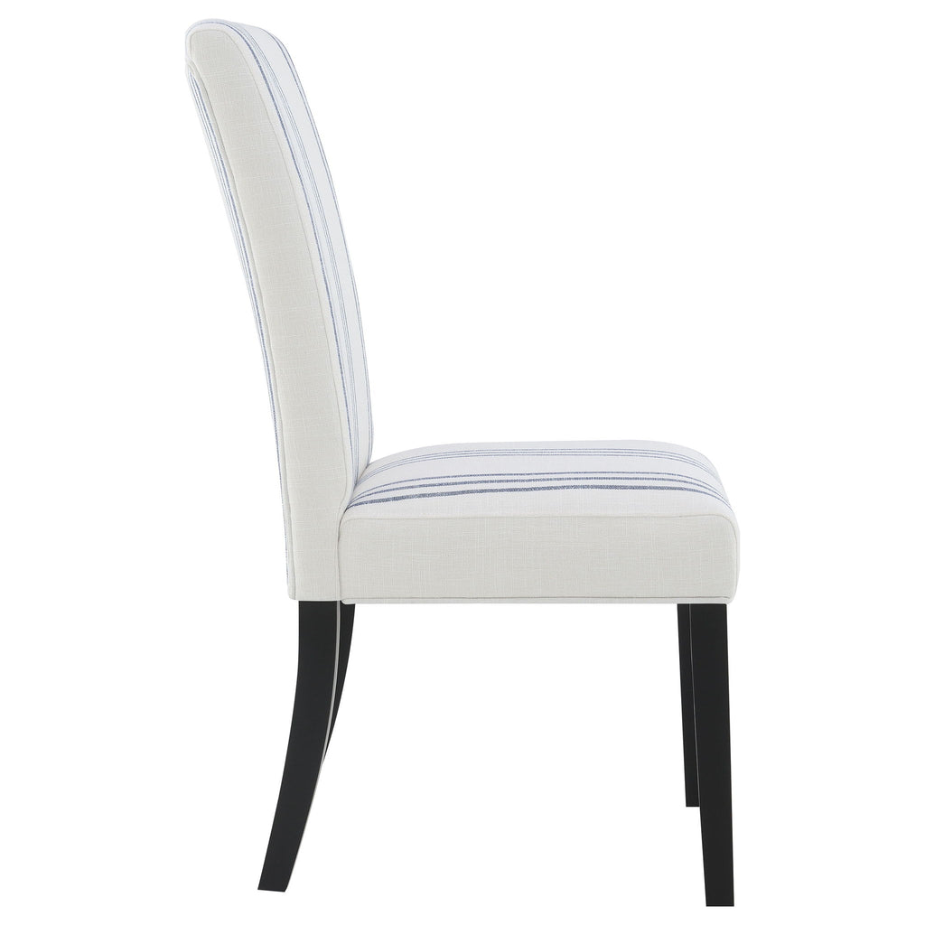 Draper - Upholstered Dining Chair (Set of 2) With Vertical Stripes - Beige