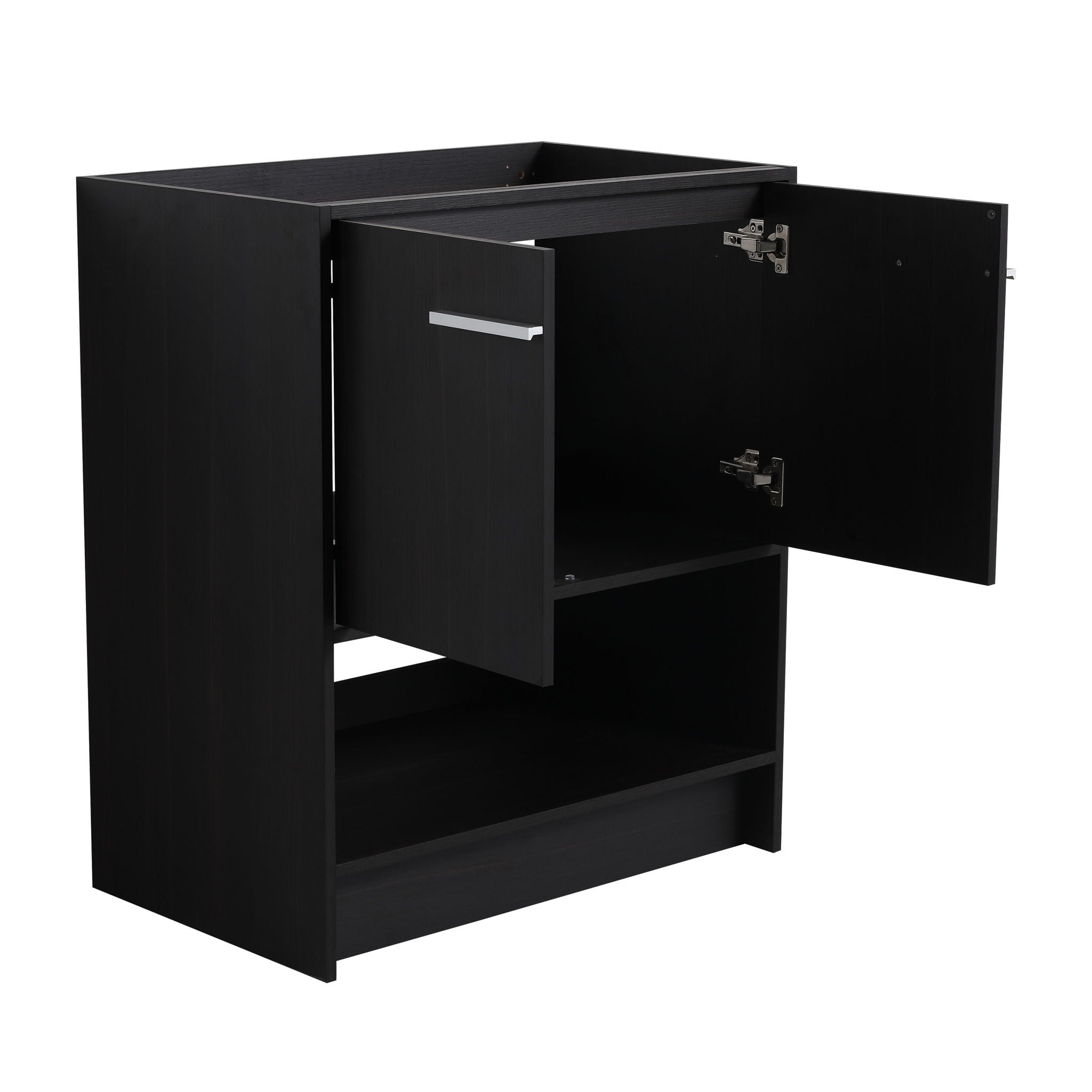Modern Bathroom Vanity With Ceramic Sink, Freestanding Cabinet, Soft Closing Doors