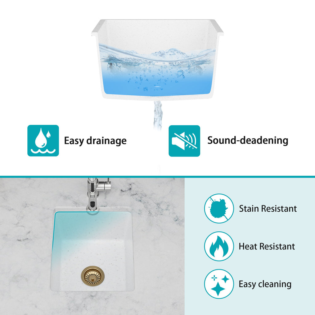 Quartz Composite Undermount Single Bowl Kitchen Sink