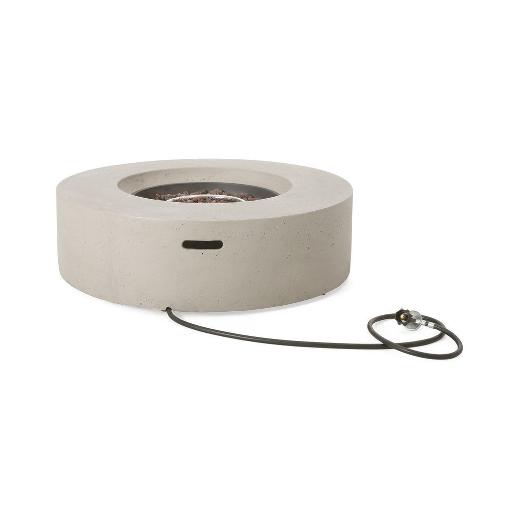 Modern Lightweight Concrete Outdoor Circular Fire Pit 50, 000 Btu