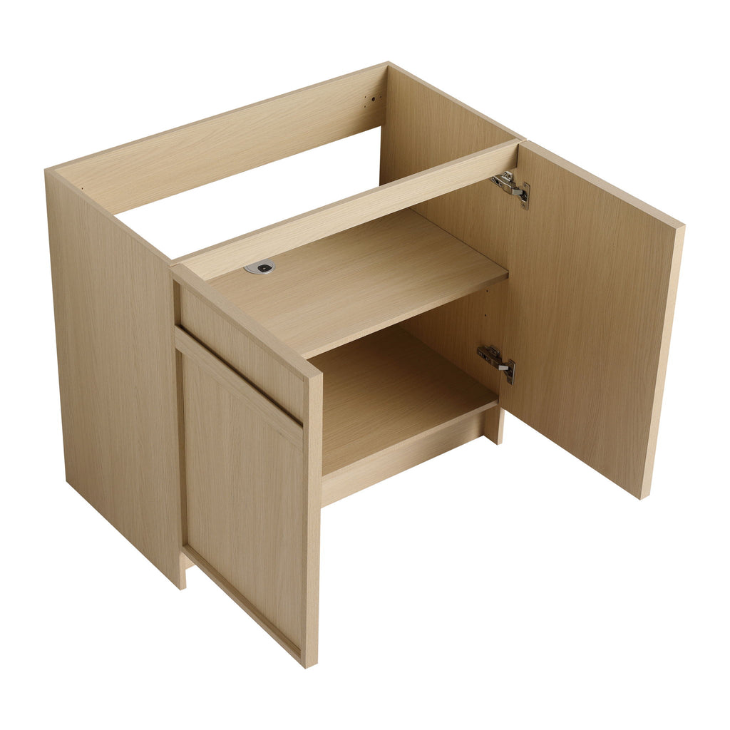 Freestanding Bathroom Vanity With Resin Sink & Soft Close Cabinet Doors