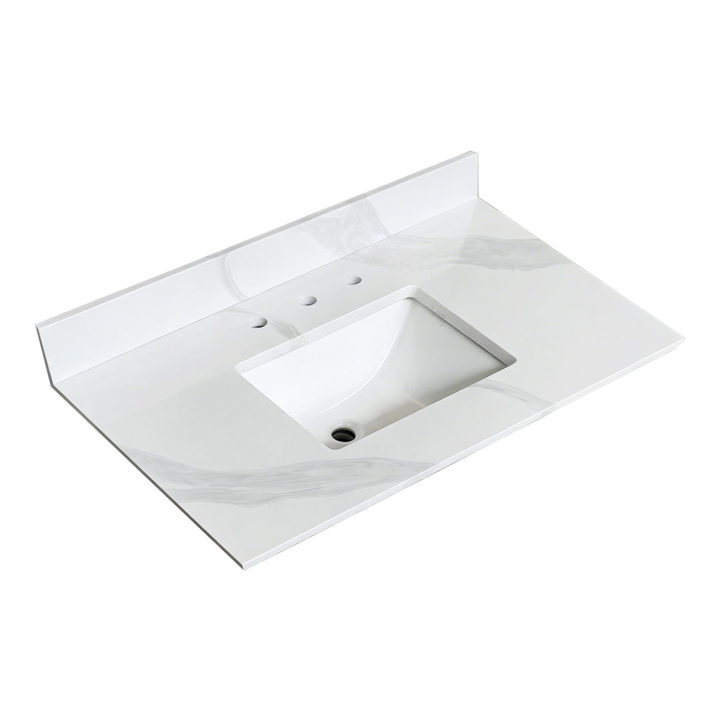 Bathroom Vanity Top With Undermount Sink, 3 Pre Drilled Holes