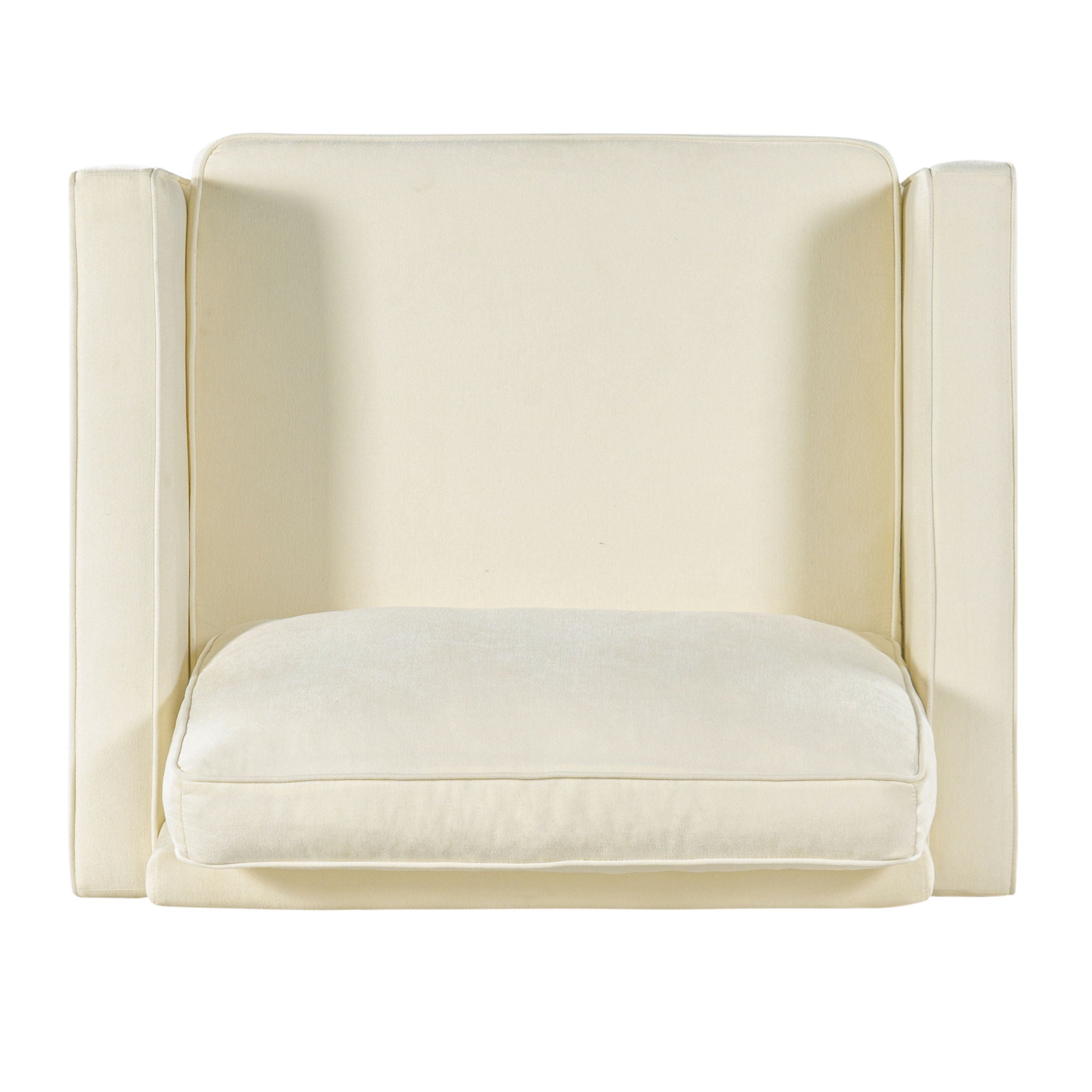 Accent Chair Upholstered Single Sofa With Square Arms, Sewn Pillow Back For Living Room