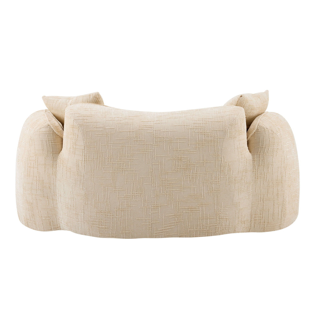 Curved 2 Person Compress Sofa With Armrests, Includes Pillows