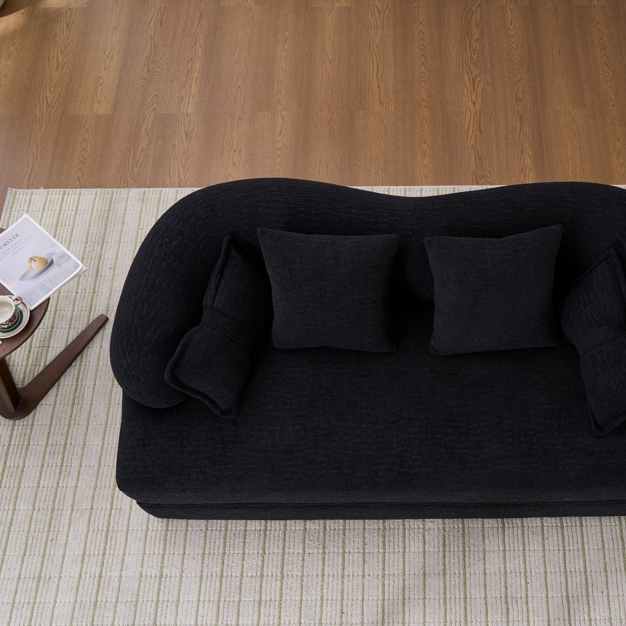 Foldable Sofa Bed, Boneless Couch Convertible Sleeper With 4 Pillows