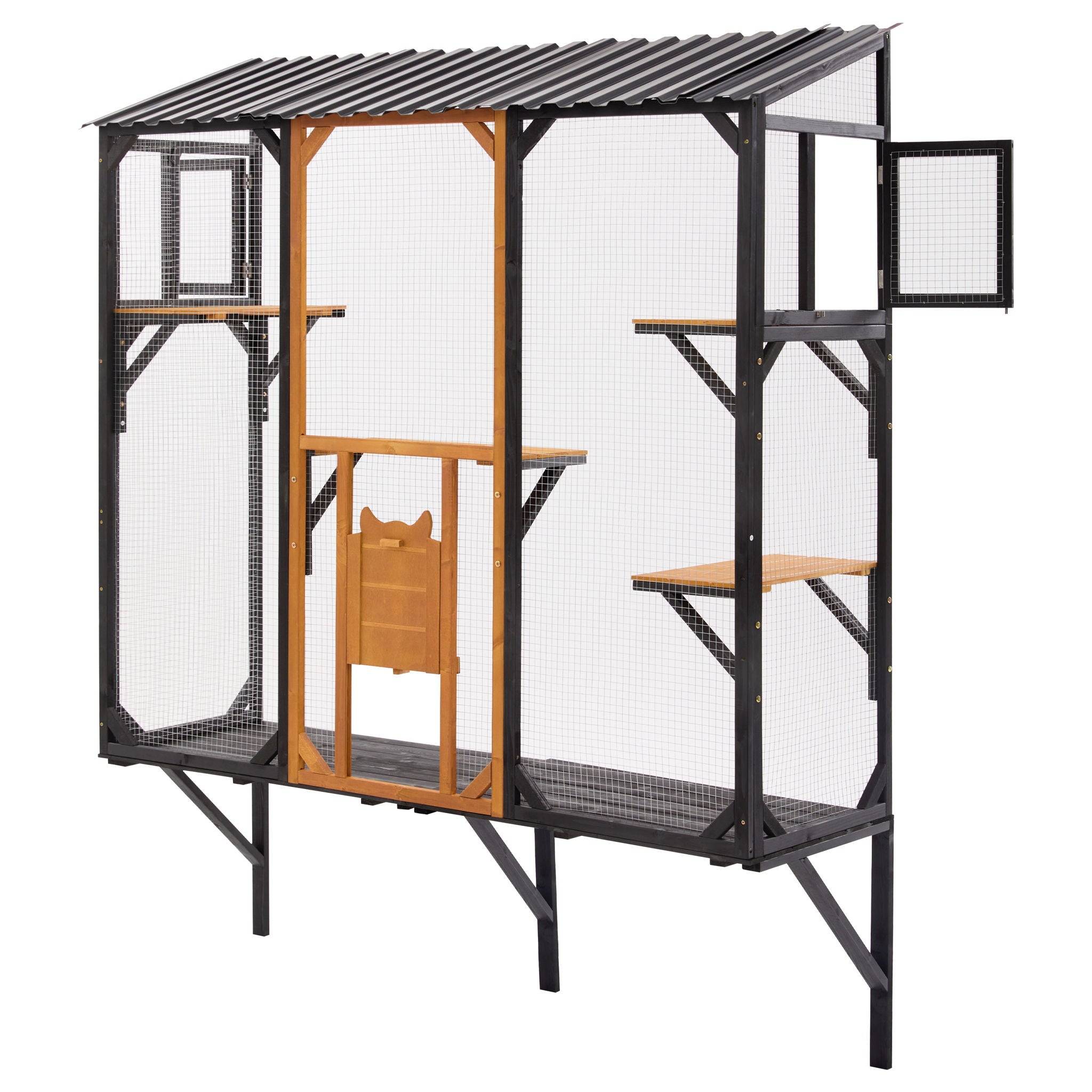 Outdoor Cat Catio With Platforms