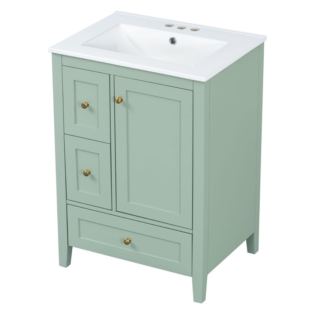Modern Bathroom Vanity With Storage, Adjustable Shelf
