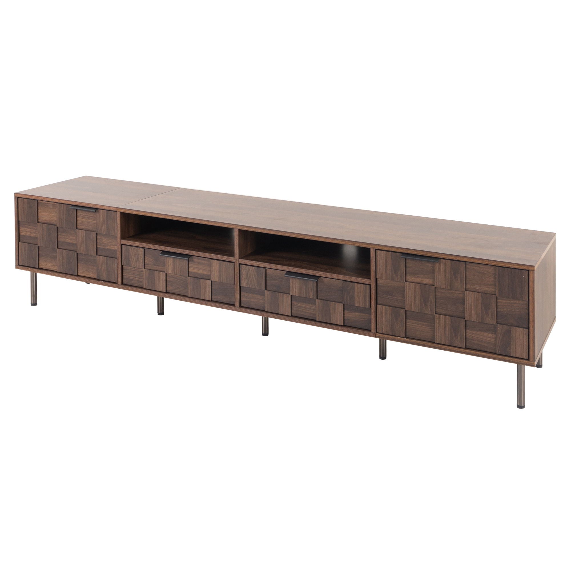 TV Stand With 2 Drawers, Media Console Table, Storage Cabinet With Cable Management