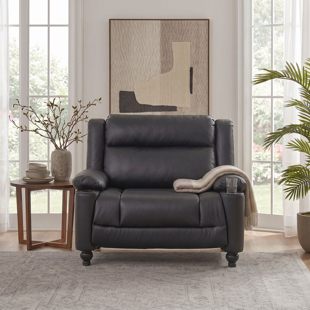Tufted Design Wide Manual Recliner Chair