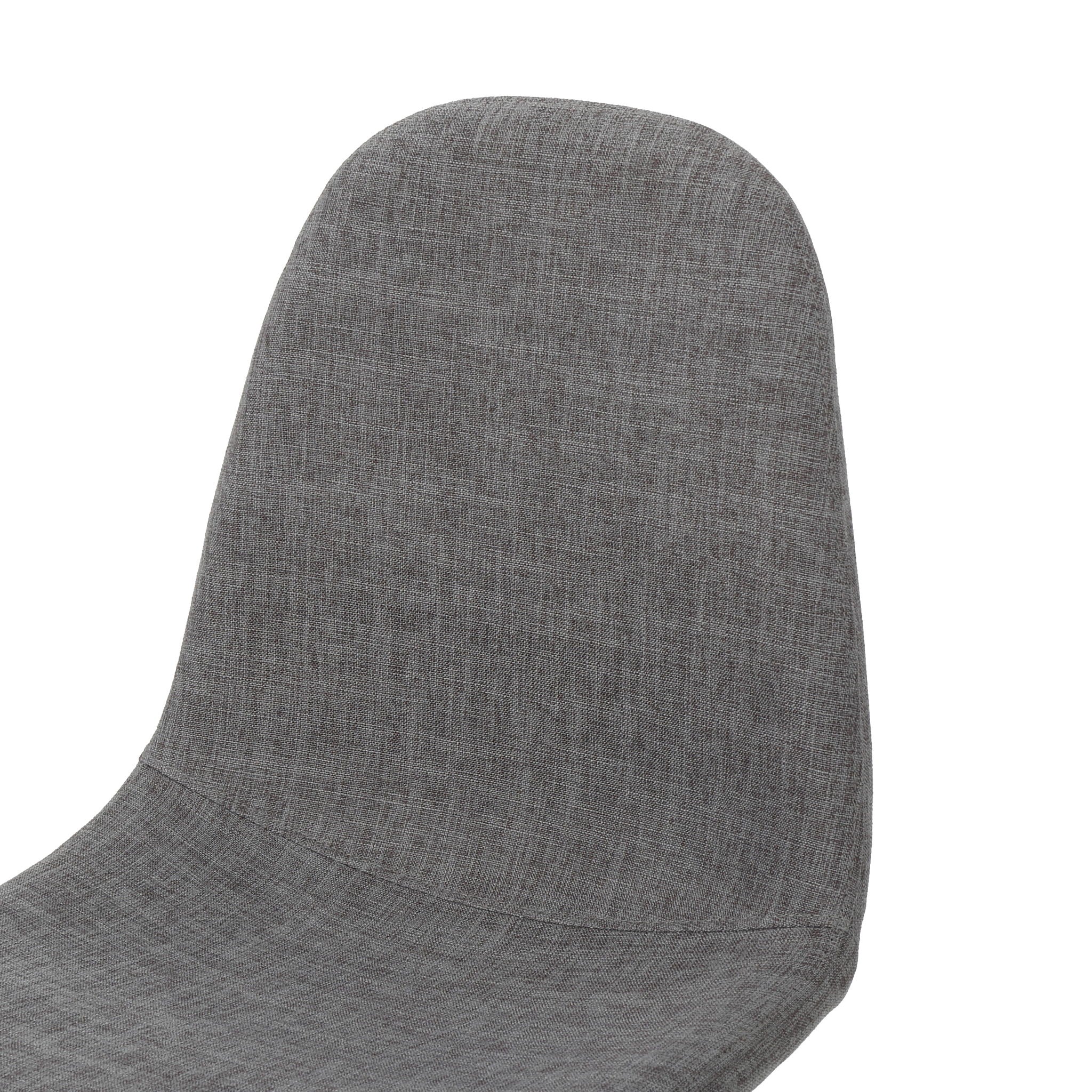 Modern Minimalist Fabric Dining Chair With Iron Legs