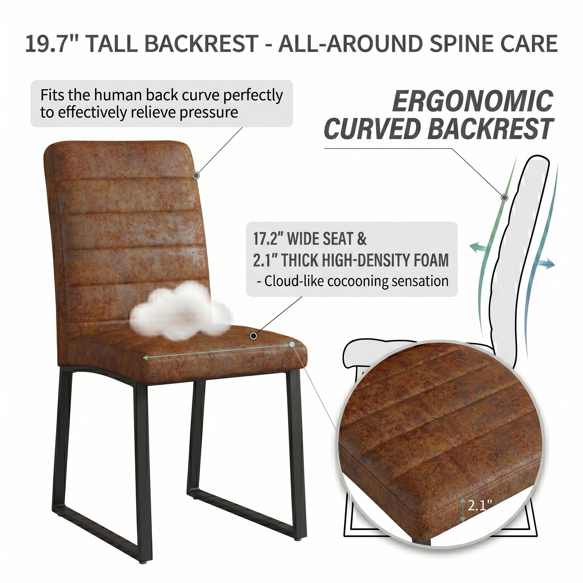 Oversized Square Design Dining Chairs For Home