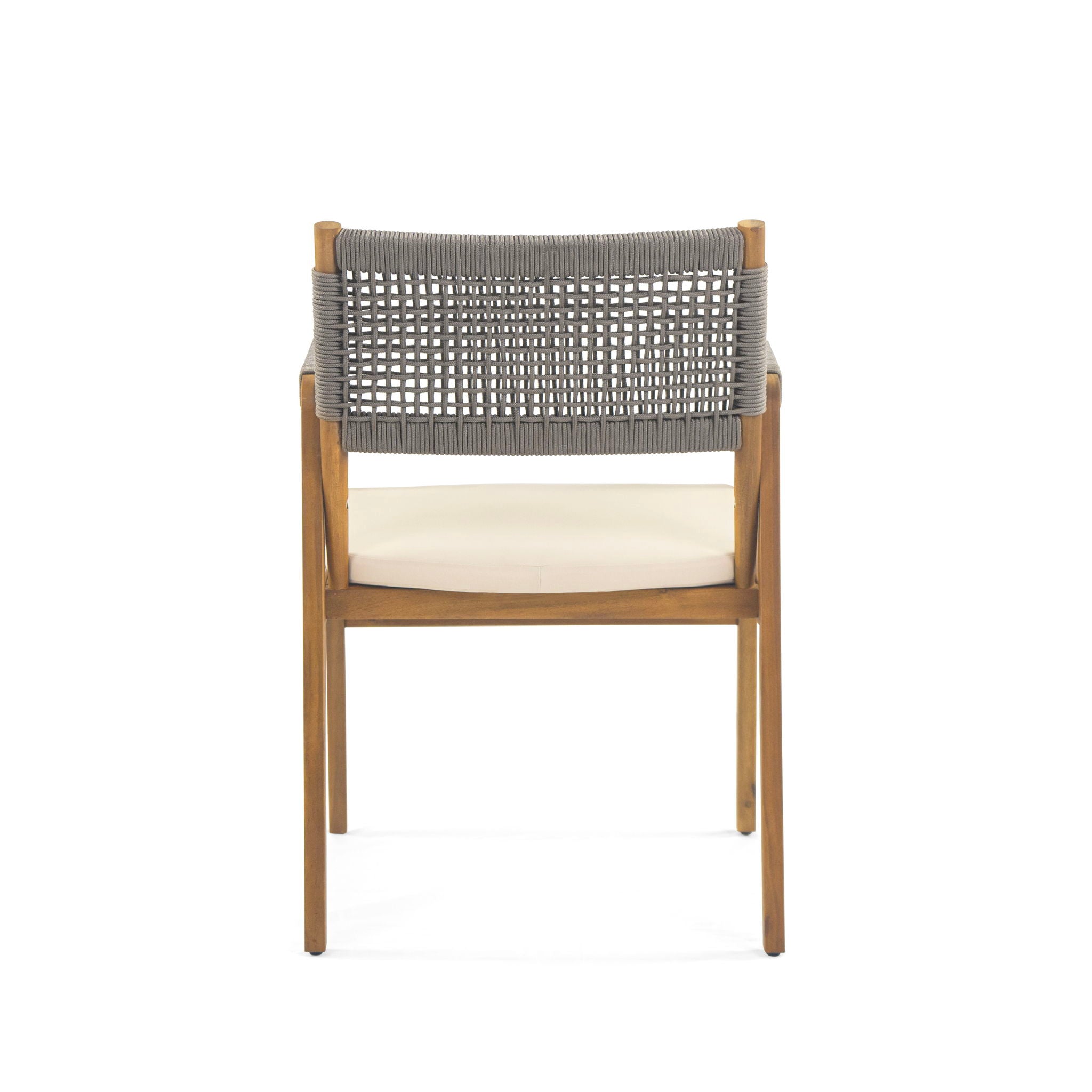Outdoor 3 Pieces Acacia Wood Dining Set With Cushions