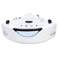Xavier - Corner Double Massage Bathtub - Milk White