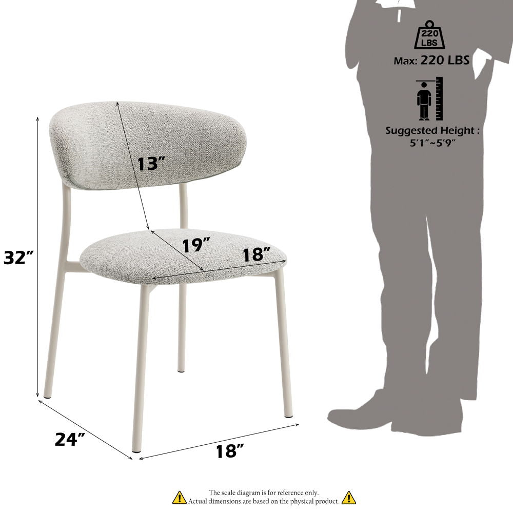 Kalam - Side Chair (Set of 2) - Gray Fabric & Beige