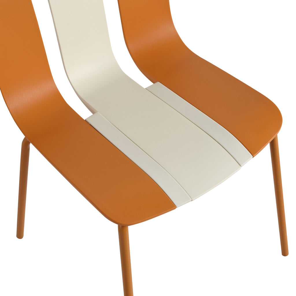 Modern Striped Blocking Single Chairs (Set of 4)