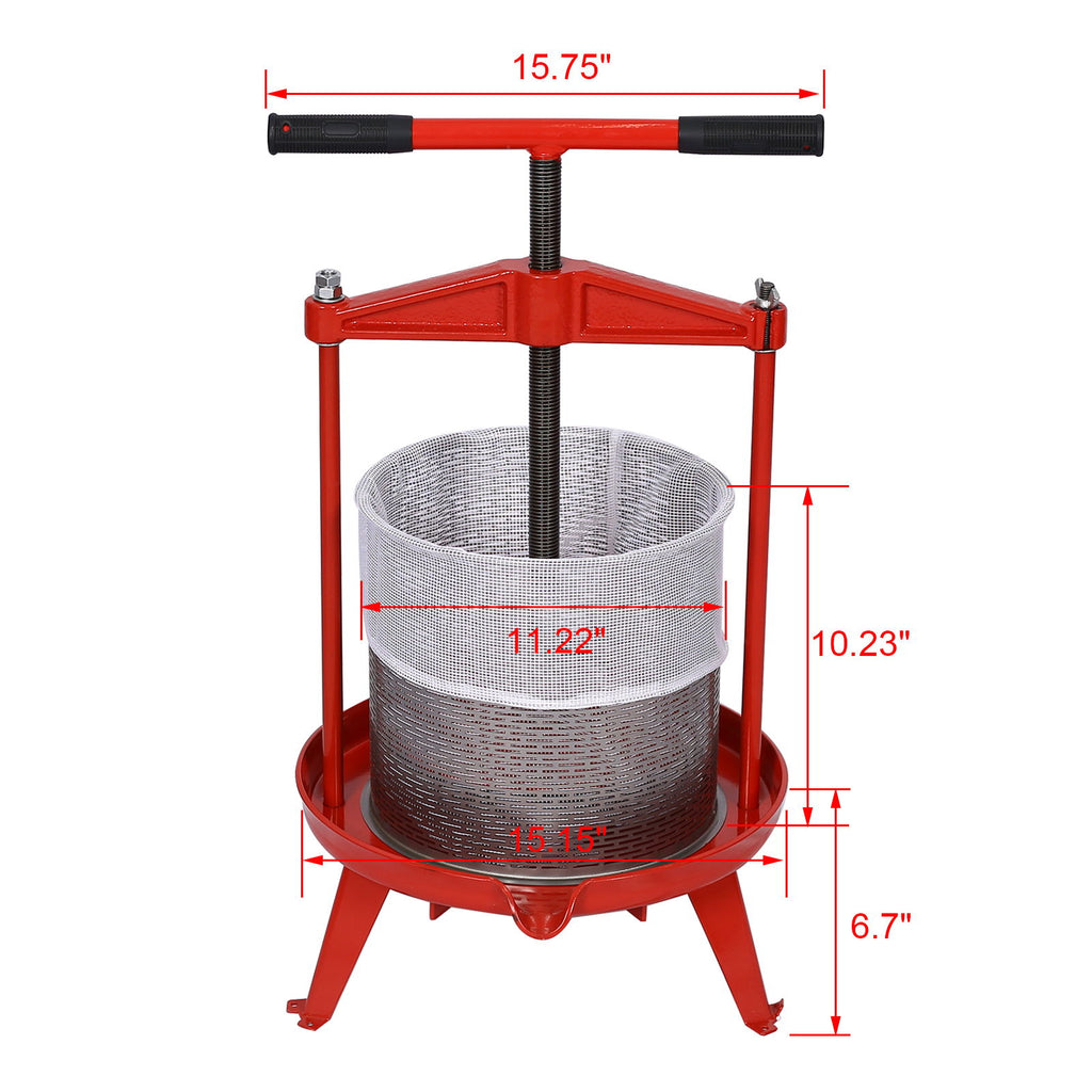 Manual Fruit Wine Press And Crusher For Kitchen, 100% Natural Juice Maker - Green