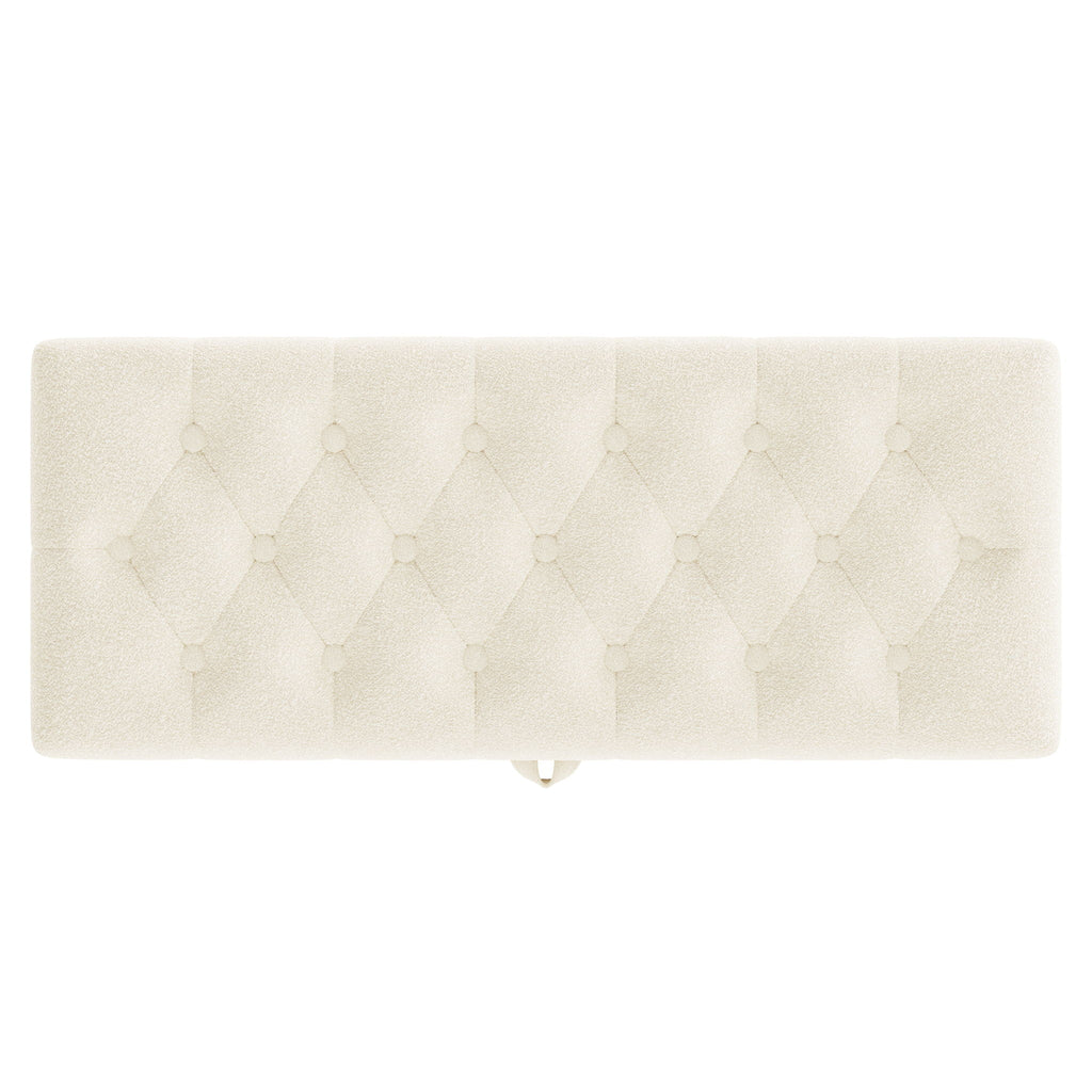 Modern Tufted Storage Ottoman Bench With Metal Legs